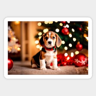 Beagle Puppy by Christmas Tree Magnet